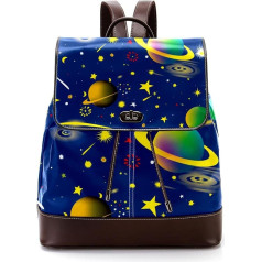 Space Planet kosminis laivas žvaigždės raštas asmeniniai mokykliniai krepšiai knygų krepšiai paaugliams, įvairiaspalviai, 27x12.3x32cm, kuprinės kuprinės