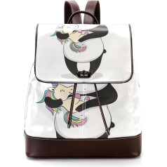 Panda Unicorn Love Personalised School Bags Book Bags for Teenagers, Multicoloured, 27x12.3x32cm, kuprinės kuprinės