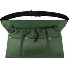 Ernteschürze für Garten, Erntepflückschürze für Damen & Herren, Gartenschürze mit Kordelzugbeutel & Taschen, wasserdicht, strapazierfähig, 600D Obstaufbewahrung, Schürze, Tasche für Garten