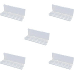 5 rinkinių rinkinys 12 lizdų nagų antgalių organizatoriaus dėžutė tuščia netikrų nagų antgalių meno dirbinių karoliukams skaidri 18,4 x 6,7 x 2 cm