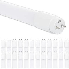 CLAR - 60 cm LED vamzdis T8 18 W, 60 cm liuminescencinio vamzdžio pakaitalas, šaltai balta 4000 K, liuminescencinis vamzdis su lizdu, tinka drėgnų patalpų apšvietimui, neoninis LED vamzdis 60 cm, neutralios baltos spalvos, 4000ºK (pakuotėje)