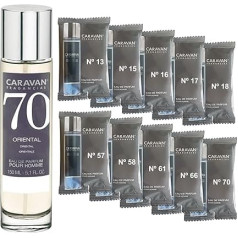Herrenparfüm Nr. 70, 150 ml + Set mit 10 Flaschen mit verschiedenen männlichen Düften von Caravan, um neue Düfte zu entdecken