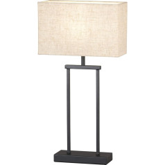 Fischer & Honsel Ann 50653 Stalinė lempa Smėlio juoda Audinys Abažūras Smėlio spalvos linas Ilgis 27.00 cm Plotis 12.00 cm Aukštis 52.00 cm Su laidu Jungiklis 1x E27 Max. 40 W lemputė neįtraukta