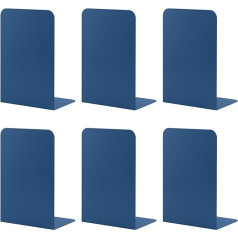 MSDADA Metaliniai knygų laikikliai, L, 102 x 203 x 135 mm, 3 poros CD knygų stovų, vaikams, knygų spinta mokyklai, namams, biurui, bibliotekai, dekoratyviniai (karališkai mėlyna)