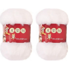 2 x 100 g dirbtinio kailio verpalai, rankų mezgimo verpalai, 