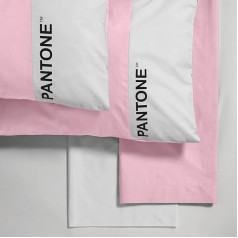 sweet home Pantone™ Vienvietės antklodės užvalkalo komplektas 150 x 280 cm + užvalkalas pagalvei 50 x 80 cm + prigludęs paklodės užvalkalas 90 x 200 cm Medvilninis vienvietis čiužinys 25 cm, rožinis/baltas