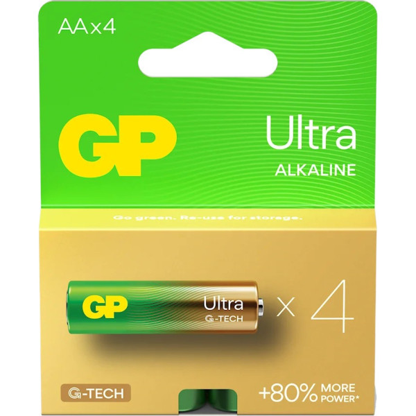 Gp Battery Šarminės baterijos lr6/aa gp ultra 4 vnt. (g-tech)