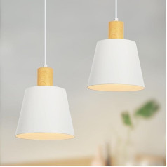 ZMH pakabinamas šviestuvas Modernus valgomojo kambario pakabinamas šviestuvas: 2 x metalinis pakabinamas šviestuvas 20 cm skersmens baltas E27 valgomojo stalo šviestuvas Retro kabantis valgomojo kambario šviestuvas Vidinis miegamojo pakabinamas švie
