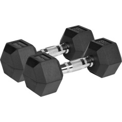 HEX 2x8 kg gumuoti ketaus hanteliai ACTIVE