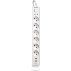 Kerg Maitinimo juosta su jungikliu - 6 usbc+usba lizdai 16a 1,5 m