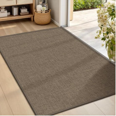 LEKEEPGO Vidinis kilimėlis 60 x 90 cm, skalbiamas neslystantis purvo gaudytuvas, įėjimo durų kilimėlis, plonas durų kilimėlis, patvarus kilimas įėjimui, lauko durims, vidaus patalpoms, rudas