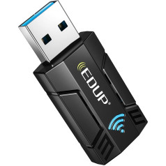 EDUP AC1300 WiFi adapteris, USB 3.0, dviejų dažnių 5 GHz/2,4 GHz WiFi adapteris staliniams kompiuteriams ir nešiojamiesiems kompiuteriams, 802.11ac belaidis tinklas, palaiko Windows 11/10/8.1/8/7/XP/Vista, Mac OS X 10.6-10.15