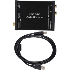 USB garso plokštė, GV-023 USB DAC garso keitiklis su koaksialiniu / optiniu / stereofoniniu išėjimu USB garso kortelės adapteris Skaitmeninis į analoginį