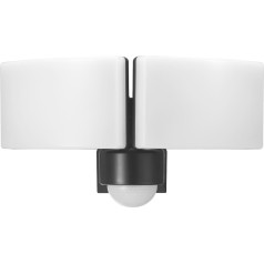 TOS DUO LED 2x20W dvigubas prožektorius su PIR, 2x1600lm, IP65, 4000K, PC, pilkas