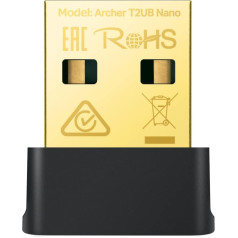 TP-Link Archer T2UB Nano AC600 Nano Wi-Fi Bluetooth 4.2 USB adapteris (2,4 GHz 200Mb/s, 5 GHz 433Mb/s, Nano dydžio, palaiko Win 11/10/8.1/8/7, WPA3 šifravimo standartus, Bluetooth 4.2)