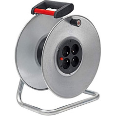 BRENNENSTUHL Enrouleur 4 prises silver tambour vide