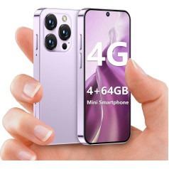 BLKE Max 4G mini išmanusis telefonas, 4+64GB atrakintas mini telefonas su 3,88 colių HD ekranu, 2000 mAh baterija, 5 MP fotoaparatu, dviem SIM kortelėmis, itin plonu dizainu, skirtas vaikams (rožinis)