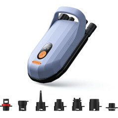 AIRBANK 7800 mAh 20 PSI SUP elektrinė oro pompa su akumuliatoriumi, įkraunama 12 V nuolatinės srovės automobilio jungtimi, pripūtimo ir išpūtimo funkcija, skirta irklentėms, banglentėms, banglentėms, baidarėms, čiužiniams