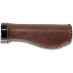 CONTEC Ergo Exclusiv+ dviračio rankenos, 135 mm, D3, trijų komponentų, odinės, ergonomiškos, amortizuojančios, skirtos miesto ir turistiniams dviračiams, pora