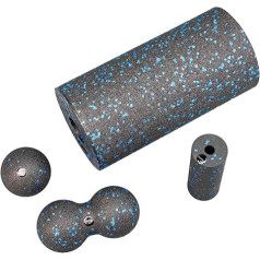 PHYSIQ Fascia Roller rinkinys 4 x Fascia Roller Spine Foam Roller Masažo ritinėlis Pilates Roll Small Fascia Roller Soft Massage Roller Blackroll Ball Yoga Roller Back Roller Pilates Roller