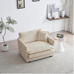 Eafurn Didelių matmenų šenilinė sofa Debesų kušetė su 2 sluoksnių storio pagalvėlėmis Patogus paminkštintas gilios sėdynės poilsio kėdė gyvenamajame kambaryje Biuras ir tualetinis stalas
