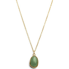 Zentana Green Aventurine Necklace - 18K auksu dengtas - Brangakmenių pakabukas - Kūrybiškumas, auksas