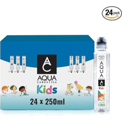AQUA CARPATICA 250 ml x 24 negazuotas natūralus mineralinis vanduo vaikams, puikiai tinka vaikams ir kūdikiams, su nepralaidžiu 