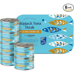 by Amazon 6 pakuotės tuno filė, pjaustyta saulėgrąžų aliejuje 195g