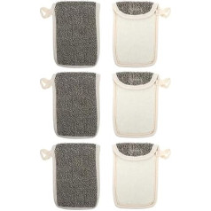 Ipetboom Pack of 6 Soap Bags Made of Black Linen Riser Net Liquid Emptying Organiser for Bathroom Taps Soap Saver for Soap Holder for Soap Grid Flax