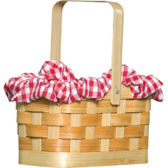 Gingham krepšelis Suaugusieji Fancy Dress Raudonoji Raudonkepuraitė Pasakų kostiumo aksesuaras