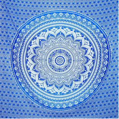 Didelis Mandalos sieninis kabantis paplūdimio rankšluostis Paplūdimio rankšluostis Estetinis pikniko pledas Namų dekoras 220x200cm (mėlynas)