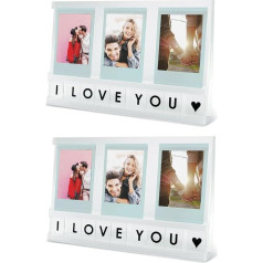 Elil Fuji Instax rėmeliai 2 rinkiniai Fujifilm Instax priedų Fuji filmavimo fotoaparatui, akrilo rėmelis su asmenine žinute Fujifilm Instax Mini 7 juostai Fujifilm Instax Wide 300 juostai Fujifilm Instax Square