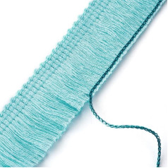 Beadthoven 25m 2.5cm pluošto nėrinių apdaila Fringe siuvinėtos juostelės drabužių vestuvių užuolaidos suknelės Lampshade namų dekoro šviesiai turkio spalvos
