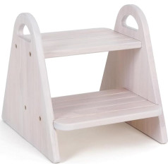 Cowiewie Kids 2 Tier Stool Toddler medinis puodukas mokymo taburetė su rankenomis ir neslystančiu protektoriumi