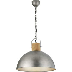 Trio Leuchten Delhi 303400167 Pakabinimo šviestuvas Metalinis antikvarinis nikelio matinis su snapeliu Mediena Excl. 1x E27