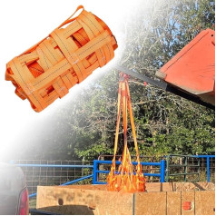 Schwerlast Cargo Hebenetz mit Gurten - Sicherer Hebekorb für 1/2/3/4 Tonnen Lasten - Polyester Cargo Net für Bauindustrie & Hafengebrauch (1,5m)