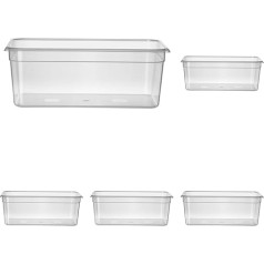 HENDI Gastronorm talpykla, atspari temperatūrai nuo -40 °C iki 80 °C, bekvapė ir bekvapė, be dangčio, 28 l, polipropilenas, GN 1/1, 530 x 325 x (H) 200 mm, skaidri (5 vnt.)