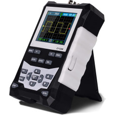 STMKB osciloskopas, skaitmeninis osciloskopas, 120 MHz dažnių juostos plotis, 500 MSa/s mėginių dažnis, 2,4 colio TFT ekranas ir bangų formų atmintis su foniniu apšvietimu, 12 tipų bandymo duomenų