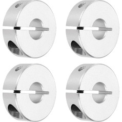 išteklių žemėlapis Schaftmanschette, 10 mm Bohrung, eingeteilte Aluminiumlegierung, Klemmwellenmanschetten mit M4-Schraube für industrielle Automatisierung, Förderbandsysteme, 4 Stück