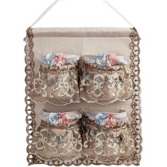 XXHNBF Hängende Aufbewahrungstasche, Über der Tür Organizer, Tür-Wand-Aufbewahrungstasche, Aufbewahrungstasche aus Haushaltsstoff, Wand-Organizer mit Spitze und 4 Taschen