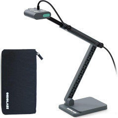 OKIOLABS OKIOCAM S2 Pro 4K USB vizualizatorius su OKIOPoint AI sekimo 12 MP dokumentų kamera mokymui su LED apšvietimu, skirta PC/Mac/Chromebook kompiuteriui, pridedamas krepšys ir C tipo adapteris