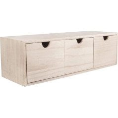 RAYHER 6190300 Medinė skrynia su 3 stalčiais, 37,5x13x11,5 cm