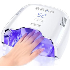 BOLASEN įkraunama akumuliatorinė UV lempa geliniams nagams, 54 W UV lempa nagams su metaliniu reflektoriumi, nešiojamoji belaidė UV LED nagų lempa, profesionali nagų lempa, nagų džiovintuvas salonui ir namams