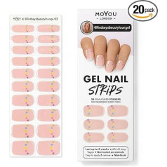 MOYOU LONDON lindseysbeautylounge1 03 Pusiau sukietėjusios UV gelio juostelės - 20 vnt. - gelinės nagų folijos, skirtos salono kokybės manikiūrui