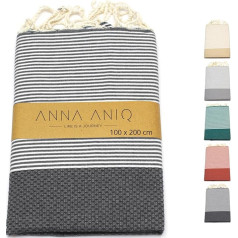 ANNA ANIQ Hamamo rankšluostis didelis 100 x 200 cm Kelioninis paplūdimio rankšluostis XXL Saunos rankšluostis - 100 % medvilninis paplūdimio rankšluostis Fouta Peshtemal Sauna Kilt Sauna Rankšluostis Vyrai Moterys Rankšluostis Pareo Paplūdimio ra