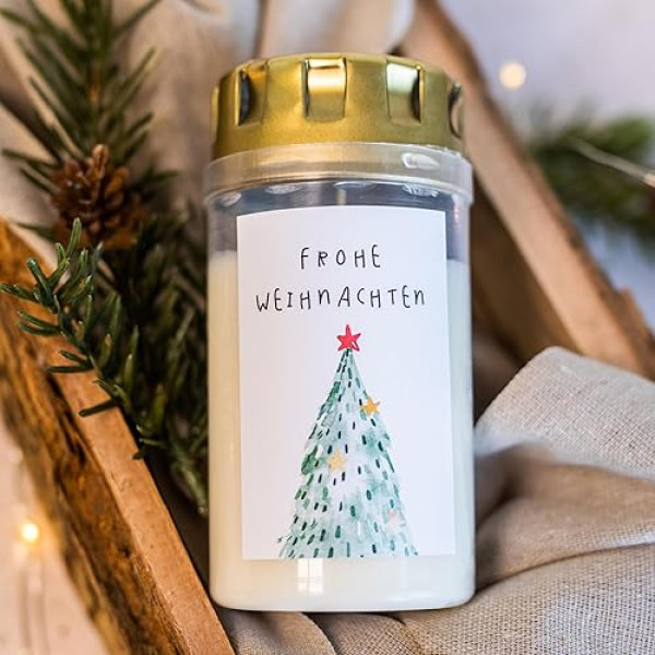 Grabkerze | Grablicht Weihnachten Advent | Friedhofskerze | Kerze Friedhof Mama Papa Oma Opa Sternenkind | Grabkerzen | Weihnachtskerze Adventskerze (1x Kompositions-Öllicht)