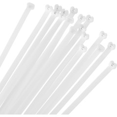 sourcing map Kabelbinder 20,3 x 0,8 cm, 100 Stück, Metallzahn, selbstsichernde Drahtbinder für Kabelmanagement drinnen und draußen, Zugfestigkeit 45,4 kg, Weiß