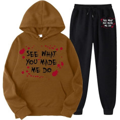 Moterys Sweatsuit, Hoodie ir Tracksuit kelnės, Hoodie kostiumas siaubas su kruvinu spausdinti Bėgimo kostiumas su gobtuvu 2 dalių Tracksuit rinkinys laisvas atsitiktinis namas kostiumas Šventinis šiuolaikinis drabužių rinkinys Jogger