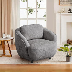 Ckaff Sparnuotasis krėslas, svetainė, poilsio krėslas, viengulė sofa, patogus minkštas krėslas, miegamojo krėslas, skaitymo krėslas su stora nuimama pagalvėle svetainei, miegamajam, balkonui, biurui, tamsus