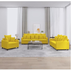‎Brokky Brokky 3-TLG. Sofos komplektas su pagalvėlėmis Sofa svetainės komplektas Sofos svetainės komplektas Sofos svetainei geltonas aksomas - 3201686
